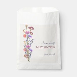 Bolsa De Papel Baby Shower rústico beige acrílico floral