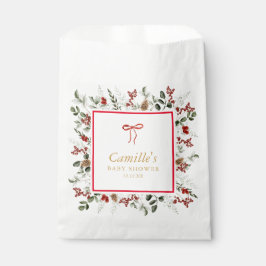 Bolsa De Papel Baby Shower rústico botánico de invierno