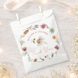 Bolsa De Papel Baby Shower Spring Wildflower Gracias