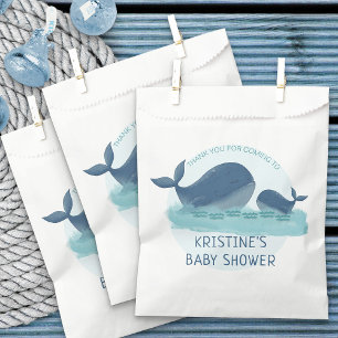 Bolsa De Papel Baby Shower temática de Happy Whales Ocean