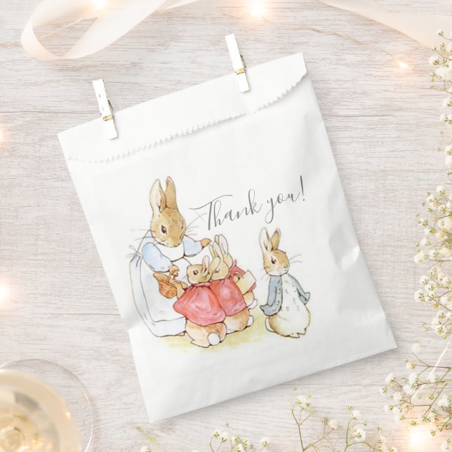 Bolsa De Papel Baby Shower Vintage Bunny Rabbit (Cortado)