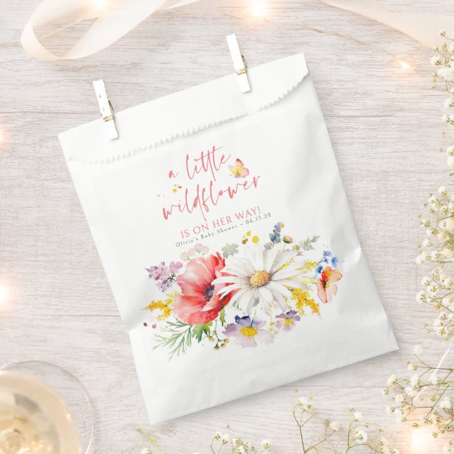 Bolsa De Papel Baby Shower Wildflowers (Cortado)