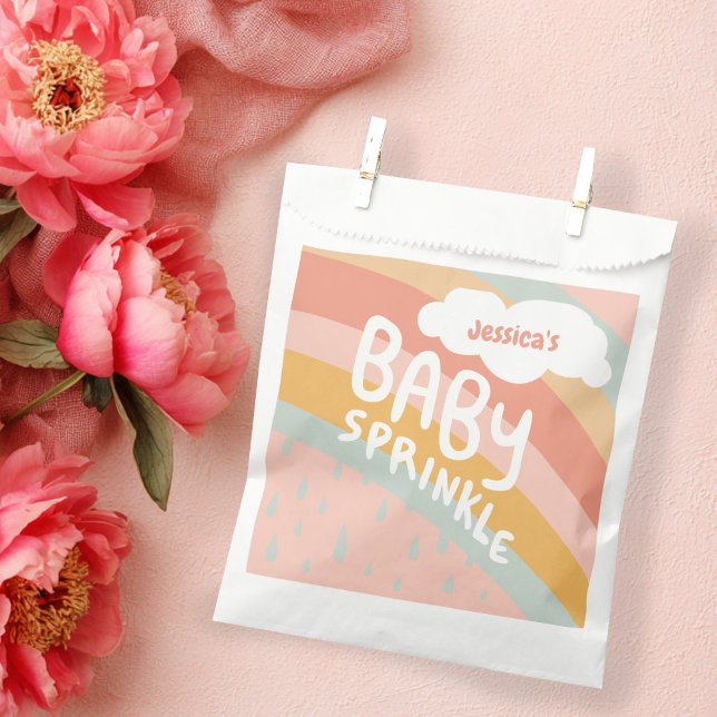Bolsa De Papel BABY SPRINKLE Cute nubes PERSONALIZADO de lluvia a (BABY SPRINKLE Cute Clouds Rainbow Rain CUSTOM Favor Bag
)