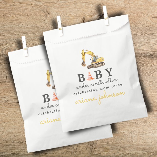 Bolsa De Papel Baby Under Construction Boy Baby Shower (Subido por el creador)