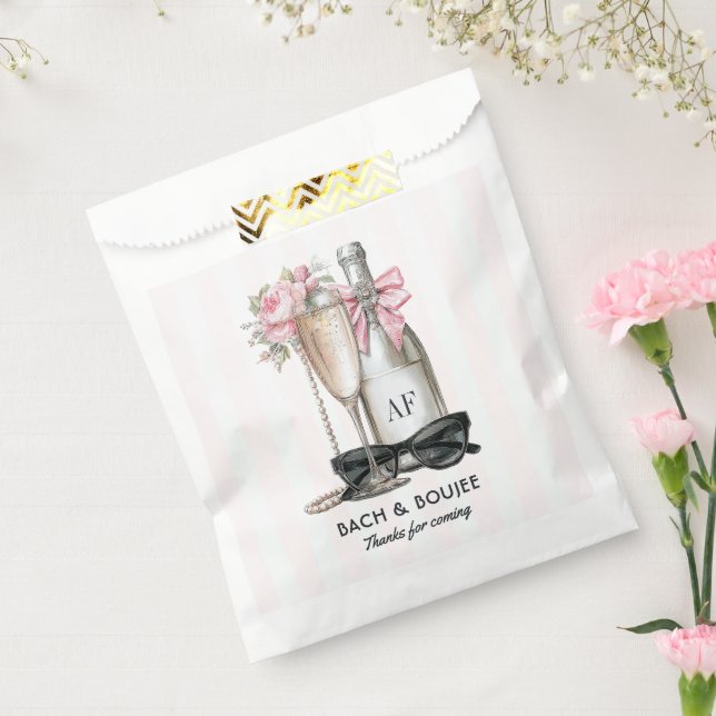 Bolsa De Papel Bach & Boujee Monograma Chic Despedida de Soltera (Sellado)