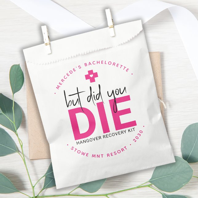 Bolsa De Papel Bachelorette Hangover Personalizada Pero Muriste (Subido por el creador)