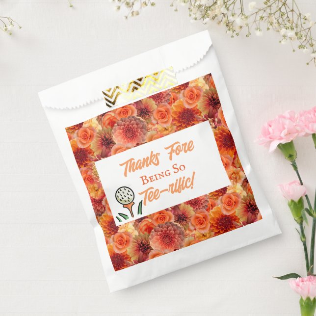 Bolsa De Papel Bachelorette Party Bridal Shower Golf Peach Naranj (Sellado)