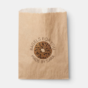 Bolsa De Papel Bagels de Todo Caseros Comida Horneada Hecha Por