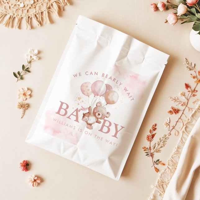 Bolsa De Papel BAILEY Bearly Wait Teddy Bear Baby Shower (Subido por el creador)
