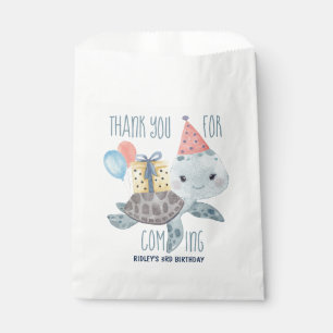Bolsa De Papel Bajo el Mar Acuarela Tortuga Cumpleaños Gracias