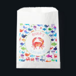 Bolsa De Papel Bajo el mar Arcoiris Fish Birthday Baby Shower<br><div class="desc">Cangrejo Bajo El Mar Arcoiris Fish Birthday Party Baby Shower Personalizó Las Bolsas De Favor. Coordinar con más acuarela arcoiris bajo el agua del fiesta marino. Ideal para cumpleaños o duchas para bebés. www.SamAnnDesigns.com</div>