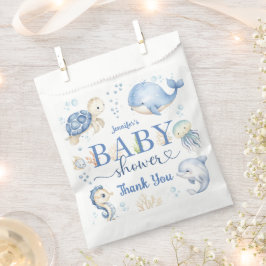Bolsa De Papel Bajo el mar Baby Shower Blue Ocean