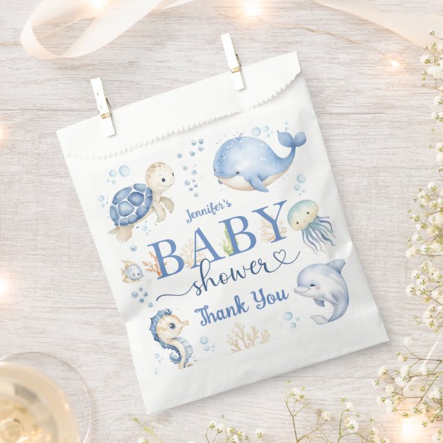 Bolsa De Papel Bajo el mar Baby Shower Blue Ocean (Cortado)