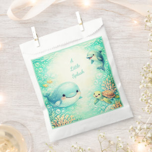 Bolsa De Papel Bajo el Mar Baby Shower de Género Neutro Verde