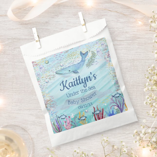 Bolsa De Papel Bajo el mar | Baby Shower Temático Oceánico (Cortado)