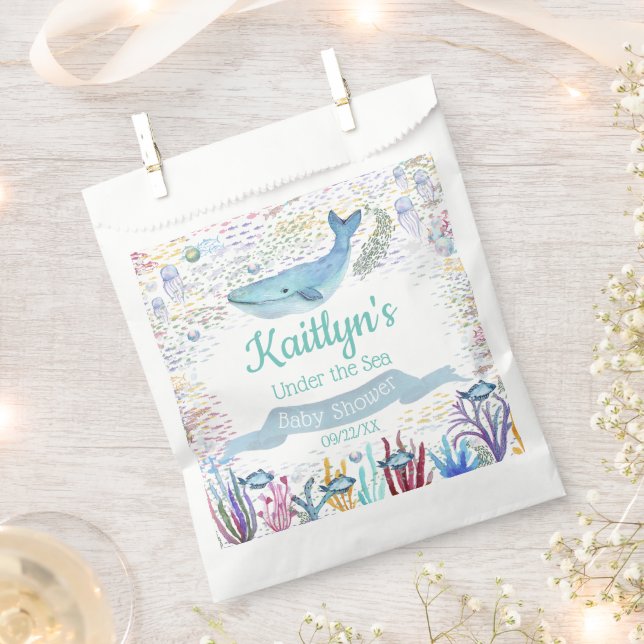 Bolsa De Papel Bajo el mar | Baby Shower Temático Oceánico (Cortado)