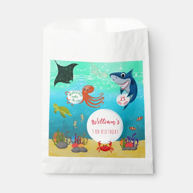 Bolsa De Papel Bajo el mar, los animales cubren burbujas acuática (Anverso)