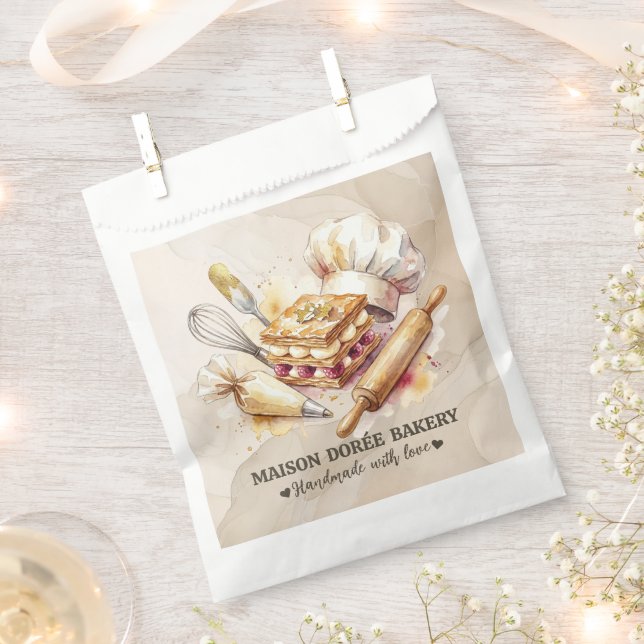 Bolsa De Papel Bakery Store Pastry Chef Dessert Sweets Cake Baker (Cortado)