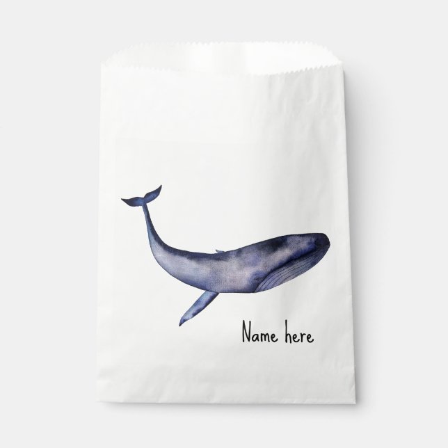 Bolsa De Papel Ballena azul acuarela (Anverso)