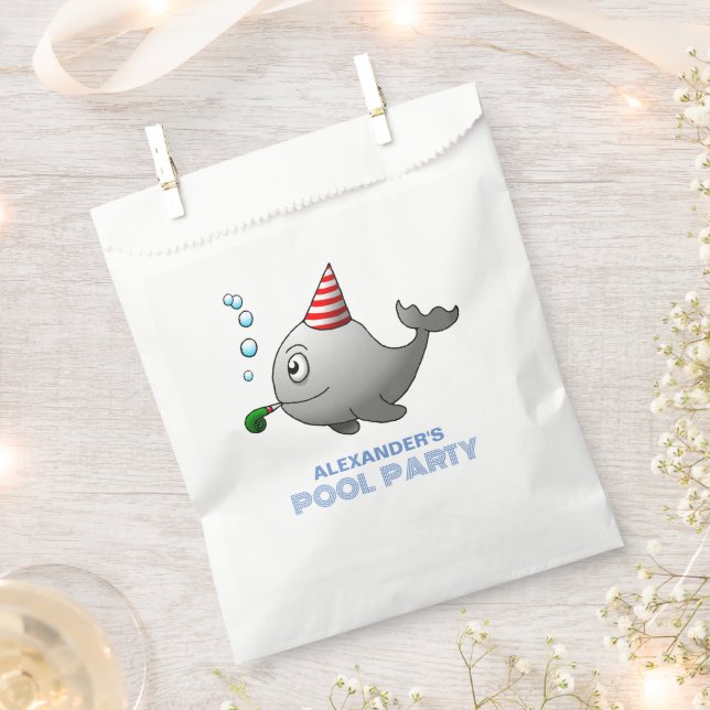 Bolsa De Papel Ballena lista para fiestas (Cortado)