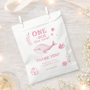 Bolsa De Papel Ballena Rosa Oneder El Mar 1er Cumpleaños