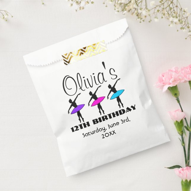 Bolsa De Papel Ballerina Neon Ballet bailarinas Fiesta de cumplea (Sellado)