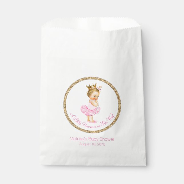 Bolsa De Papel Ballerina Princess Pearls Tutu Baby Shower (Anverso)
