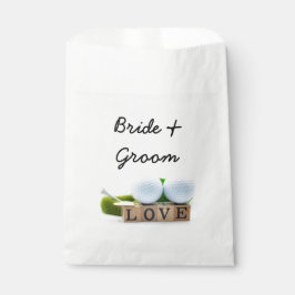 Bolsa De Papel Balón de golf con carta de amor novia y novio