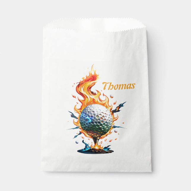 Bolsa De Papel Baloncesto de golf blanco brillante (Anverso)