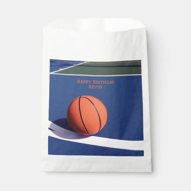 Bolsa De Papel Baloncesto Deportivo del Partido del Cumpleaños Az (Anverso)
