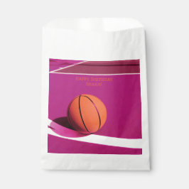Bolsa De Papel Baloncesto deportivo Hoops Pink Birday Party