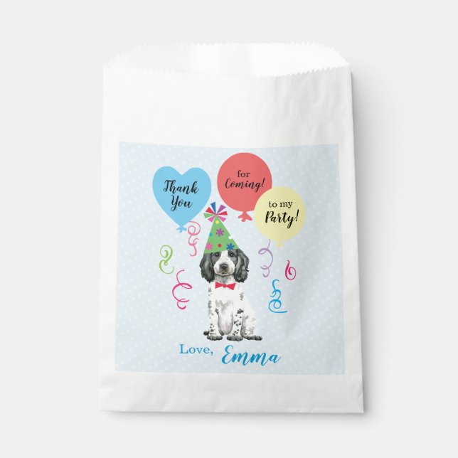 Bolsa De Papel Balones de cumpleaños Cocker inglés Spaniel (Anverso)