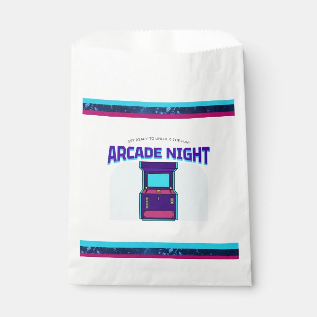 Bolsa De Papel Banda de Favor del Cumpleaños de la Noche de Arcad (Anverso)