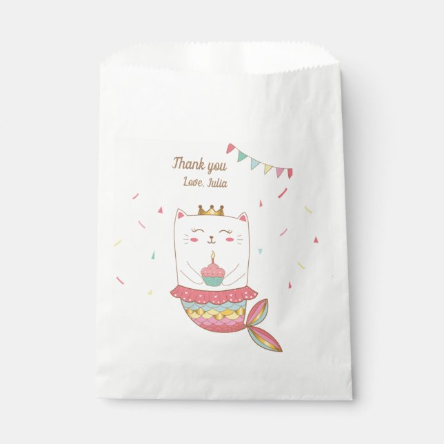 Bolsa De Papel Bandas de la sirena del gato para la fiesta de cum (Anverso)