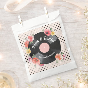 Bolsa De Papel Bandas favoritas de boda Récord musical Floral de