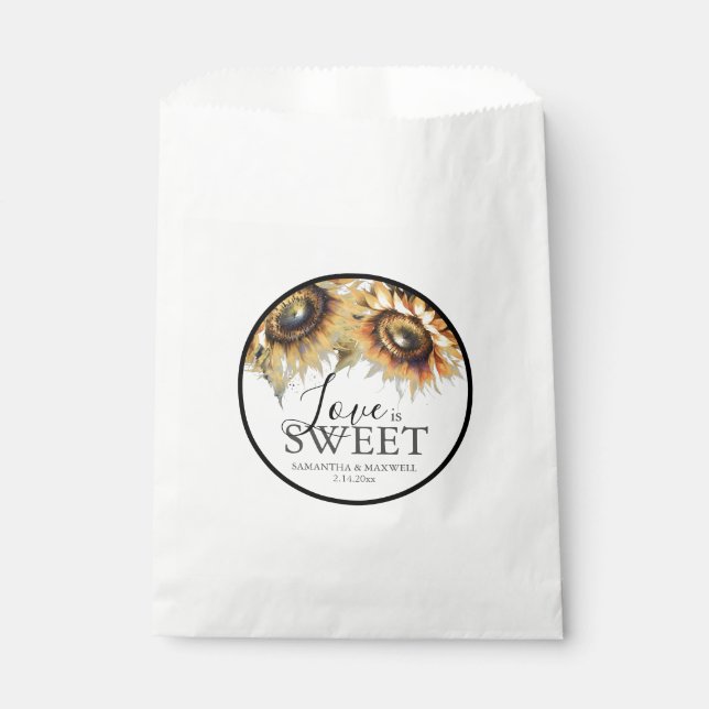 Bolsa De Papel Bandas favoritas de boda Sunflower acuarela (Anverso)