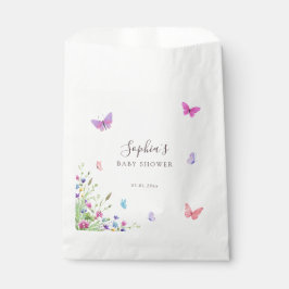 Bolsa De Papel Bandas favoritas de color morado rosa mariposa flo
