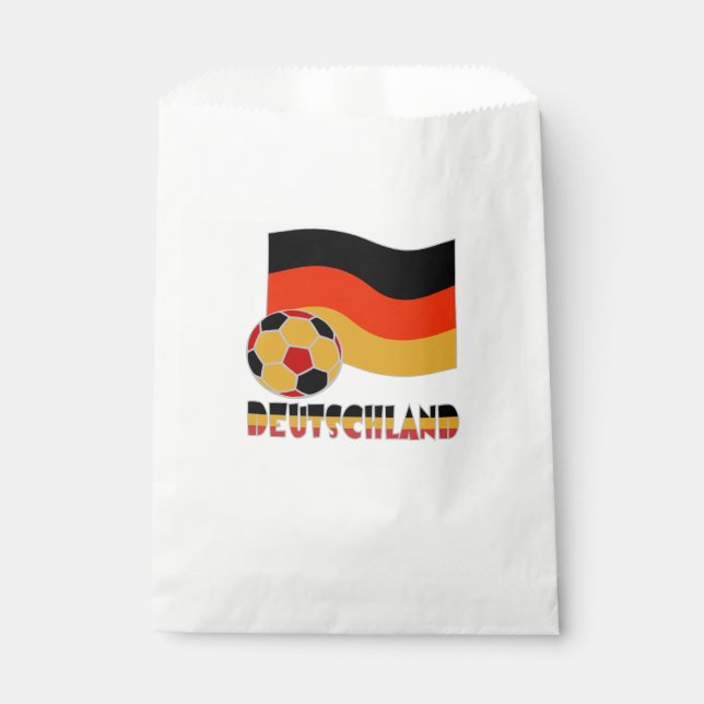 Bolsa De Papel Bandera alemana y frontera gris de bola de fútbol (Anverso)