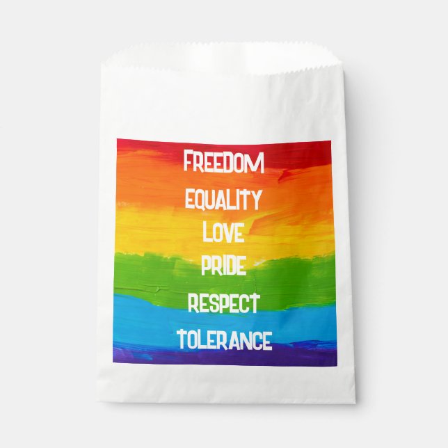 Bolsa De Papel Bandera arcoiris Bolsa de Favor LGBT - Regalo de F (Anverso)