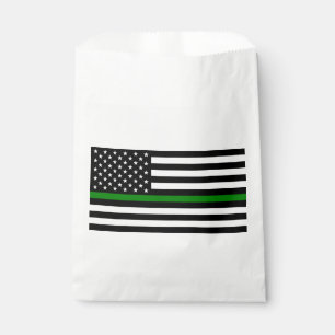 Bolsa De Papel Bandera de la delgada línea verde: Veteranos milit