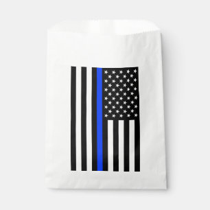 Bolsa De Papel Bandera de la policía delgada de la línea azul