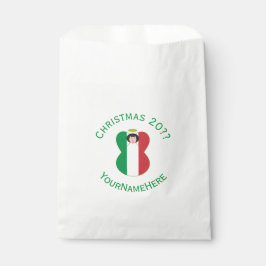 Bolsa De Papel Bandera de Navidad de Ángel Italiano Personalizada