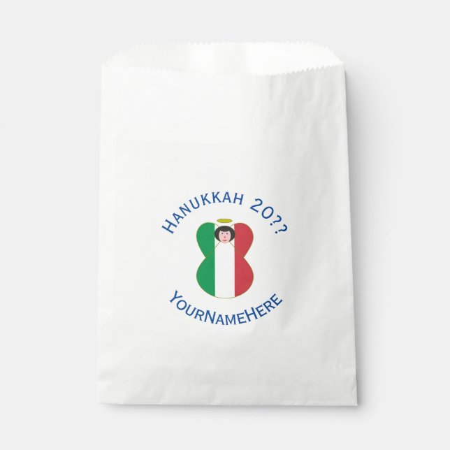 Bolsa De Papel Bandera del Ángel Italiano para Hanukkah (Anverso)
