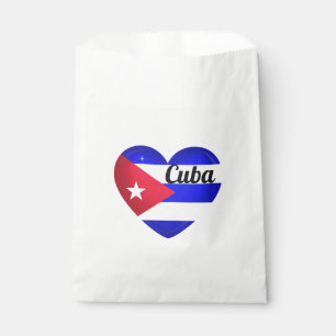 Bolsa De Papel Bandera del Corazón de Cuba