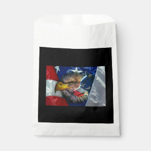 Bolsa De Papel Bandera estadounidense del lobo del águila cald