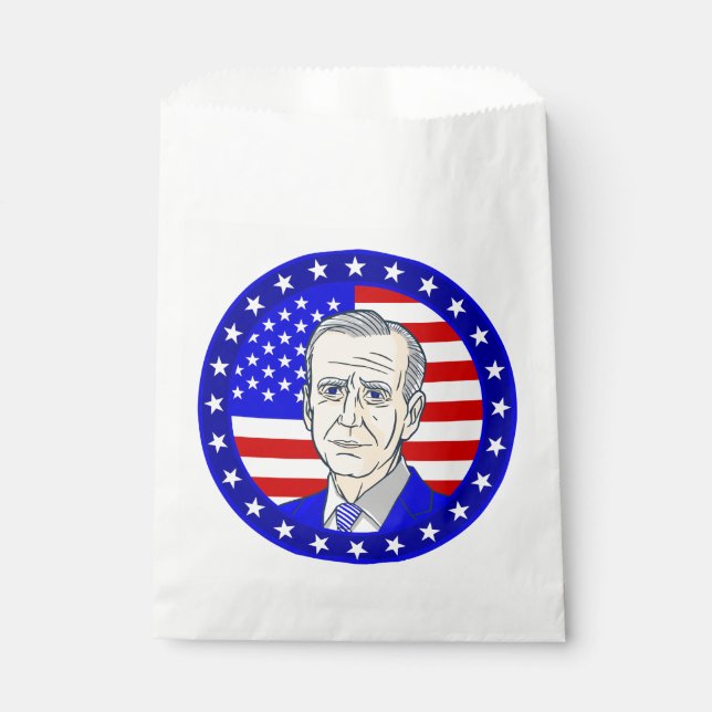 Bolsa De Papel bandera estadounidense del presidente joe biden (Anverso)