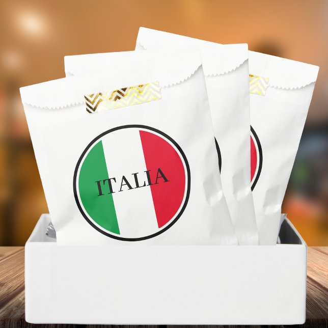 Bolsa De Papel Bandera italiana rojo verde blanco (Italy Italian Flag Red White Green Italia Favor Bag)