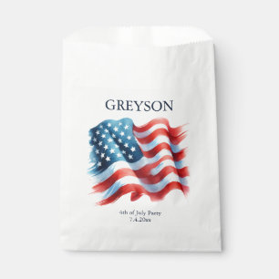 Bolsa De Papel Bandera Patriótica Americana Personalizada