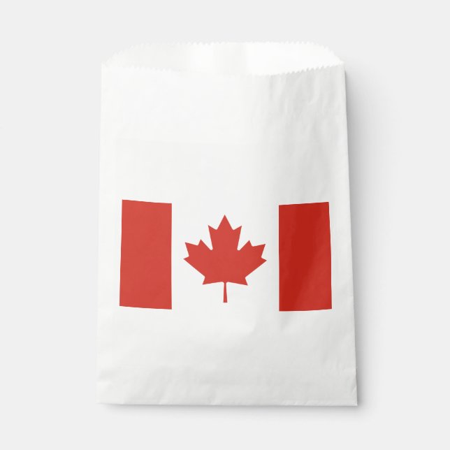 Bolsa De Papel Bandera Patriótica Canadiense (Anverso)