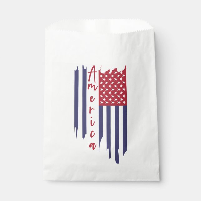 Bolsa De Papel Bandera vertical americana artística (Anverso)